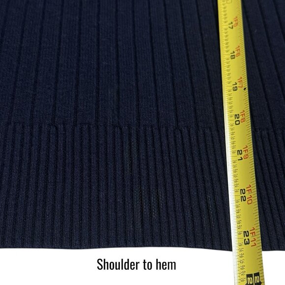 Lauren Jeans Company Navy Classic Ribbed V-Neck Henley Old Money Cabin Cozy L - Picture 10 of 10